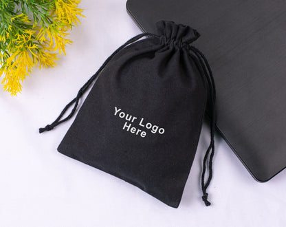 100pcs Cotton Drawstring Jewelry Pouches for Jewelry Packaging with Custom Logo
