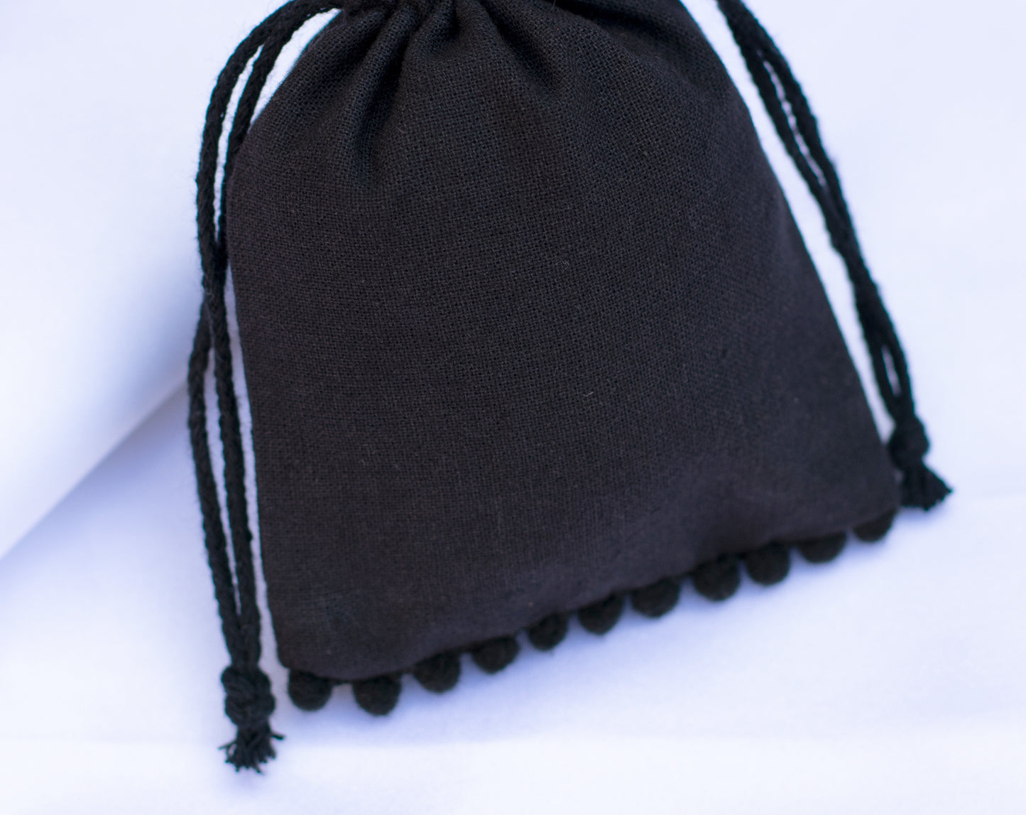 Pack of 100 - Black Designer Pouch With Logo For Jewelry Packaging in Bulk