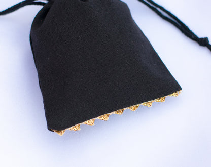 100pcs Black Designer Cotton Pouches With Logo For Jewelry Packaging