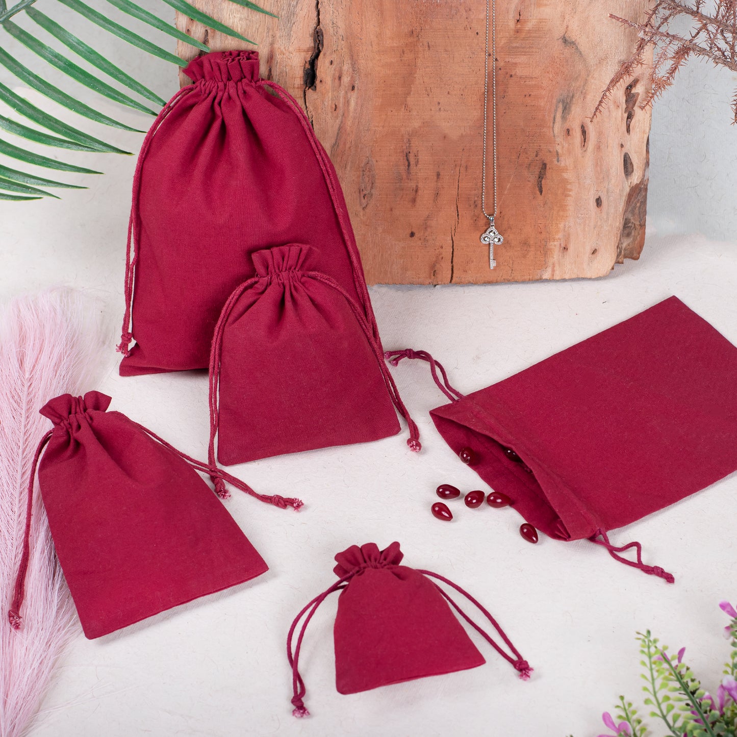 100pcs Custom Jewelry Pouches in 100% Pure Cotton with Logo, Bulk Orders Available