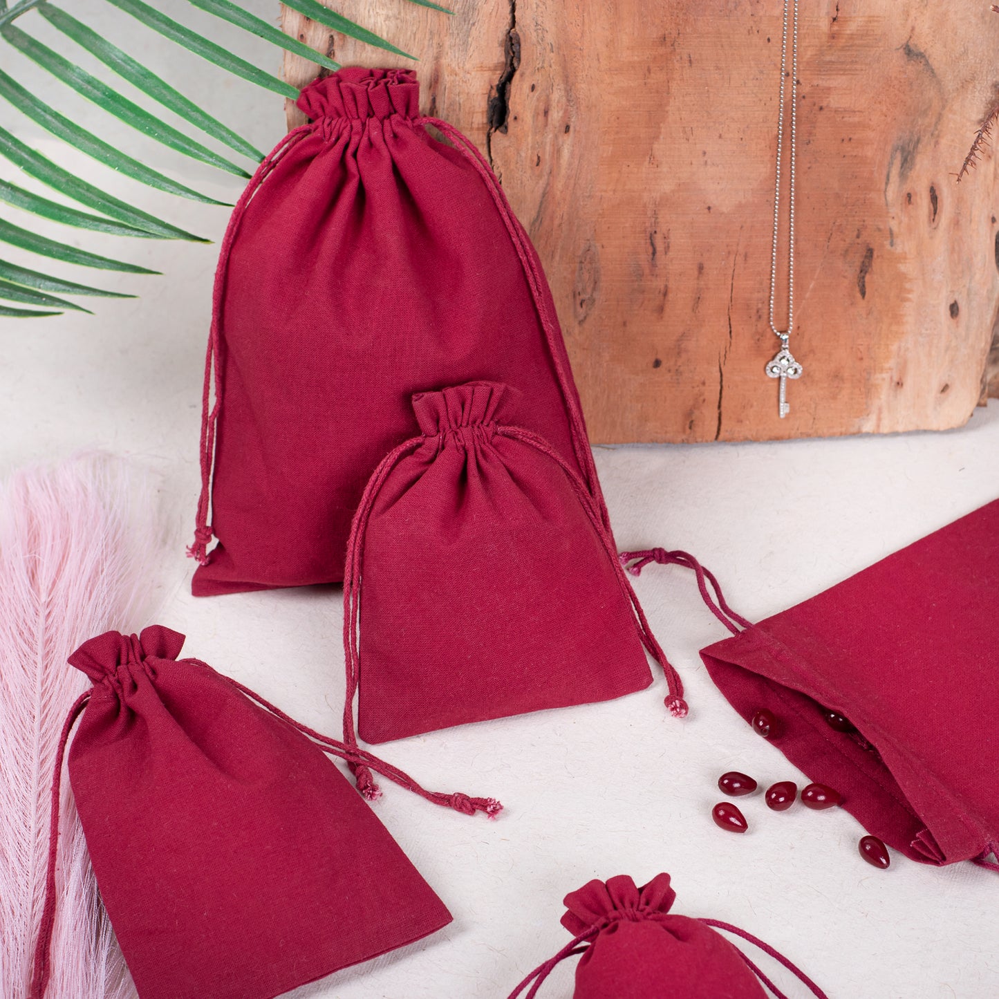 100pcs Custom Jewelry Pouches in 100% Pure Cotton with Logo, Bulk Orders Available