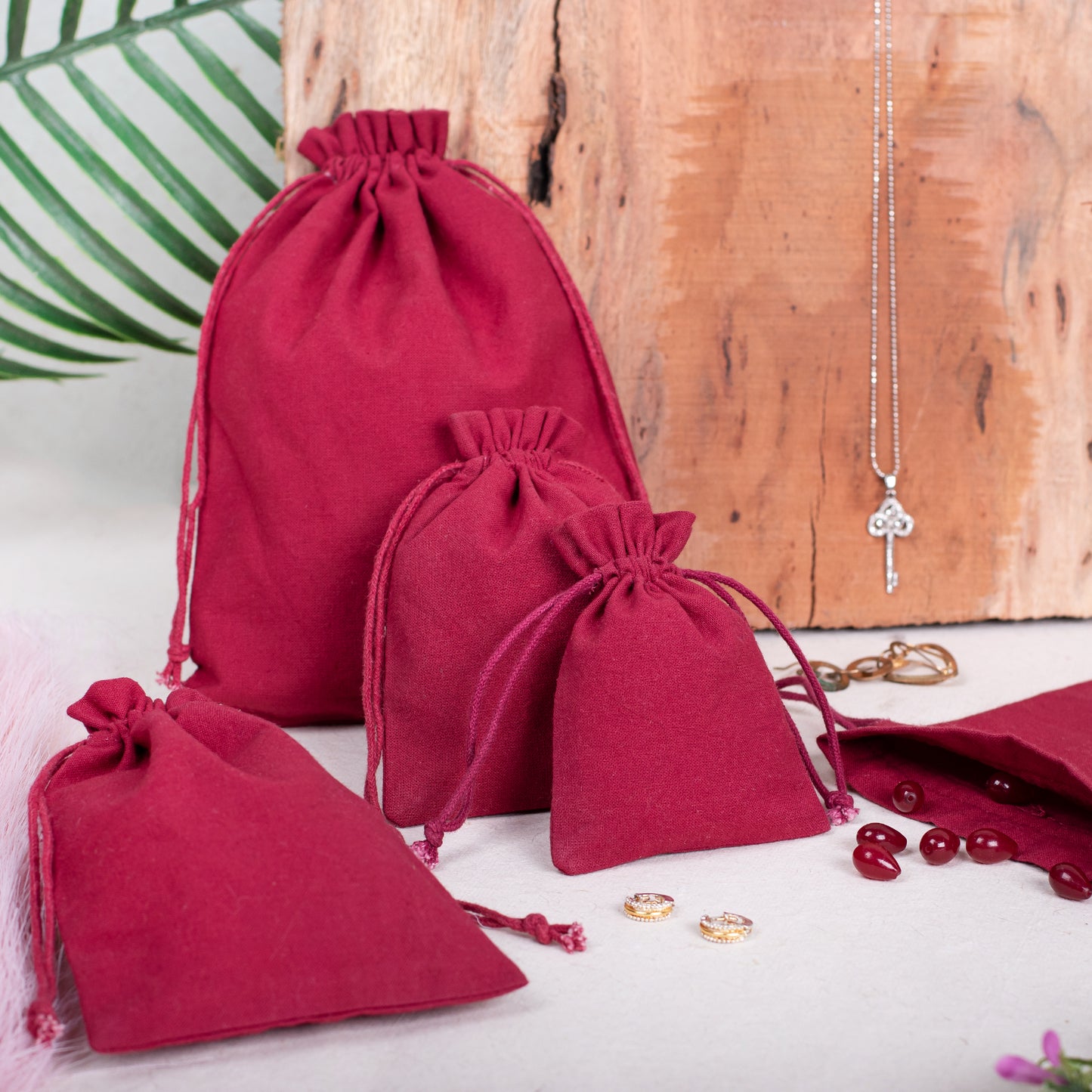 100pcs Custom Jewelry Pouches in 100% Pure Cotton with Logo, Bulk Orders Available