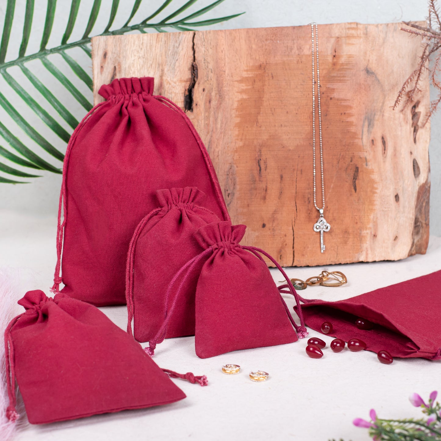 100pcs Custom Jewelry Pouches in 100% Pure Cotton with Logo, Bulk Orders Available