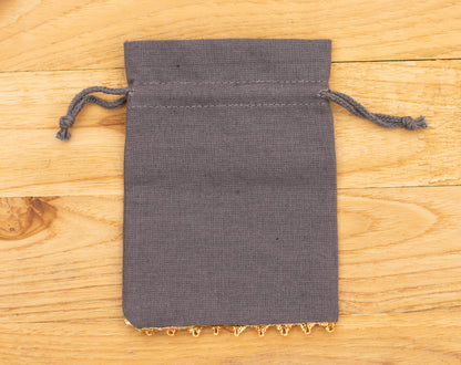 100pcs Golden Lace Designer Cotton Pouches With Logo For Sustainable Jewelry Packaging
