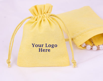 100pcs Custom Cotton Drawstring Pouches With Logo for Brand Packaging