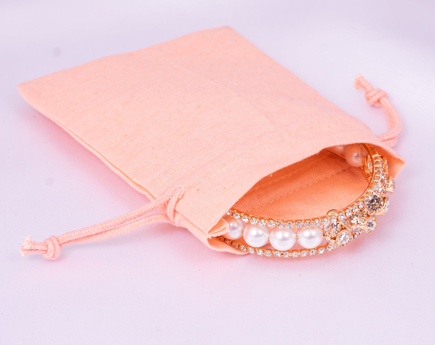 100% Pure Cotton Jewelry Drawstring Pouches With Logo in Wholesale & Bulk