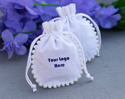 100pcs Organic Round Designer Pouch With Logo For Jewelry Packaging