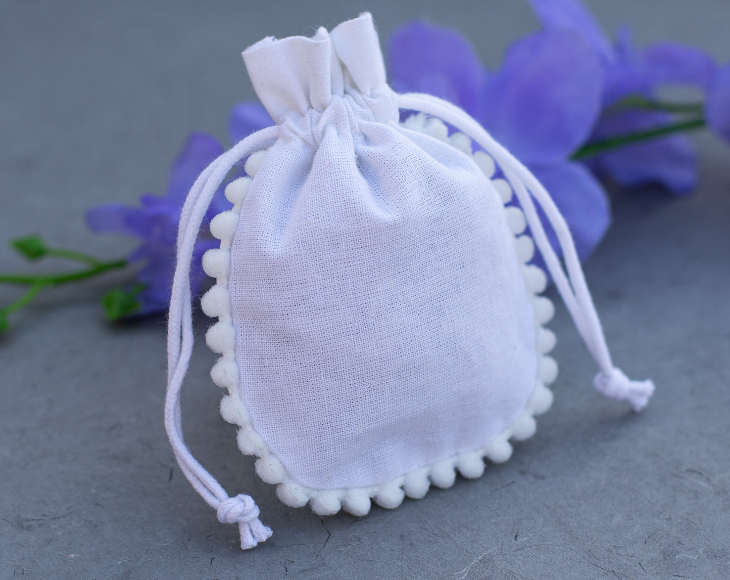 100pcs Organic Round Designer Pouch With Logo For Jewelry Packaging
