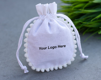 100pcs Organic Round Designer Pouch With Logo For Jewelry Packaging