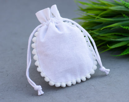 100pcs Organic Round Designer Pouch With Logo For Jewelry Packaging