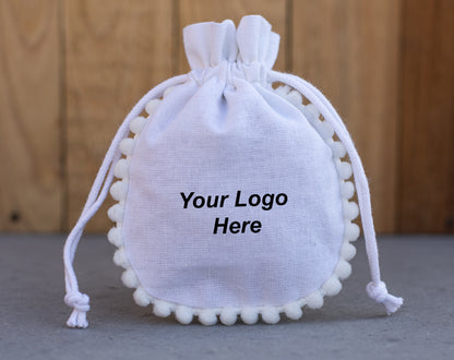 100pcs Organic Round Designer Pouch With Logo For Jewelry Packaging