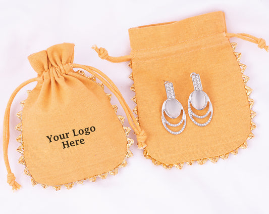 100 Pieces Round Custom Cotton Drawstring Designer Pouch With Logo