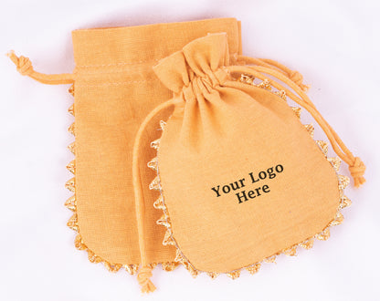 100pcs Round Custom Cotton Drawstring Designer Pouch With Logo
