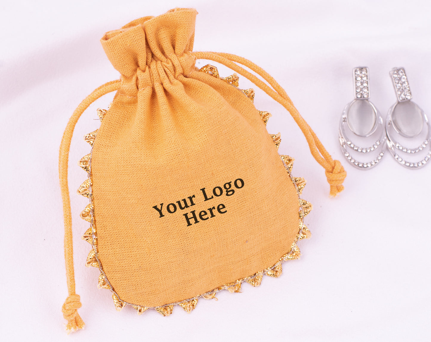 100pcs Round Custom Cotton Drawstring Designer Pouch With Logo