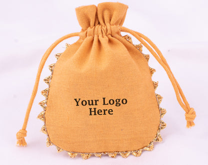 100pcs Round Custom Cotton Drawstring Designer Pouch With Logo
