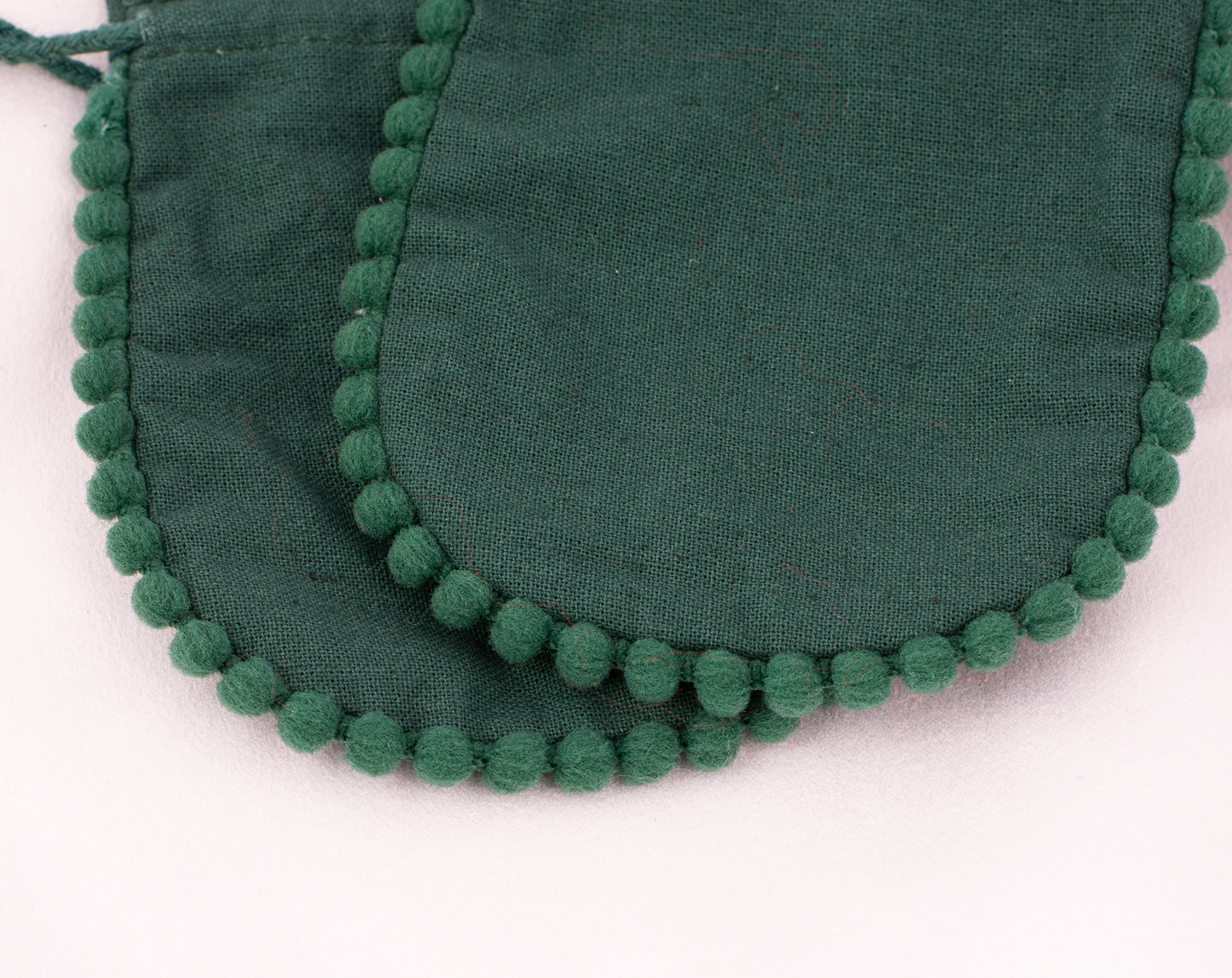100pcs Round Green Cotton Drawstring Designer Pouch Wholesale