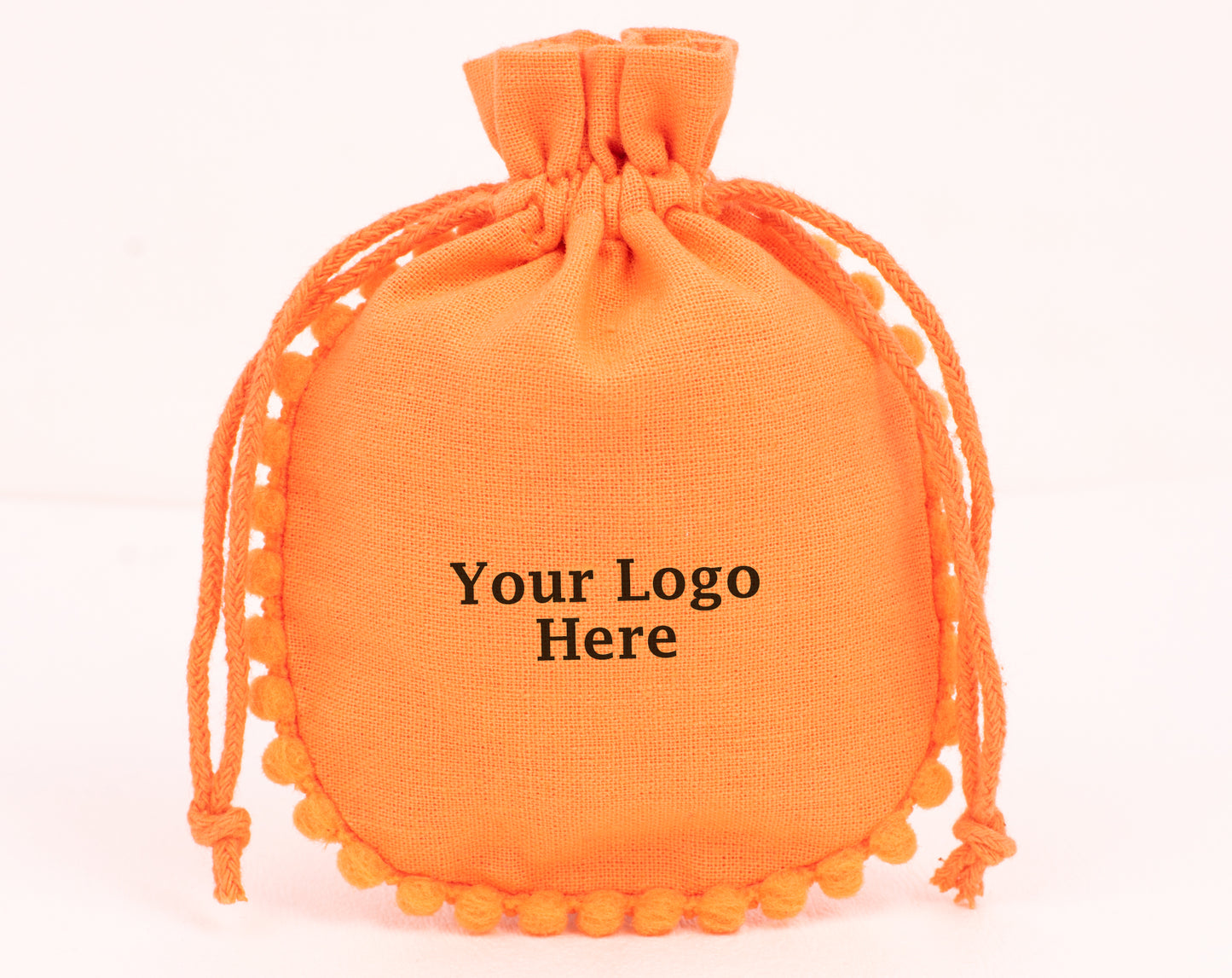 100pcs Drawstring Designer Cotton Pouch With Logo