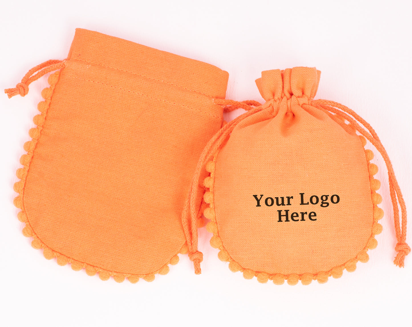 100pcs Drawstring Designer Cotton Pouch With Logo