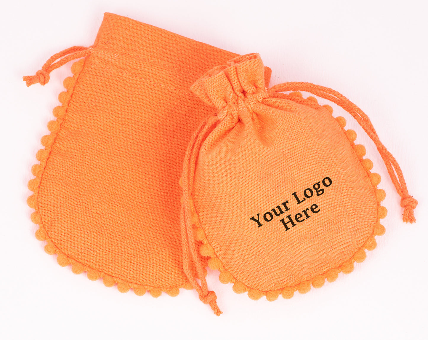 100pcs Drawstring Designer Cotton Pouch With Logo