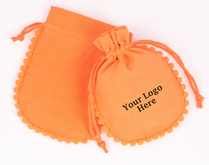 100pcs Drawstring Designer Cotton Pouch With Logo