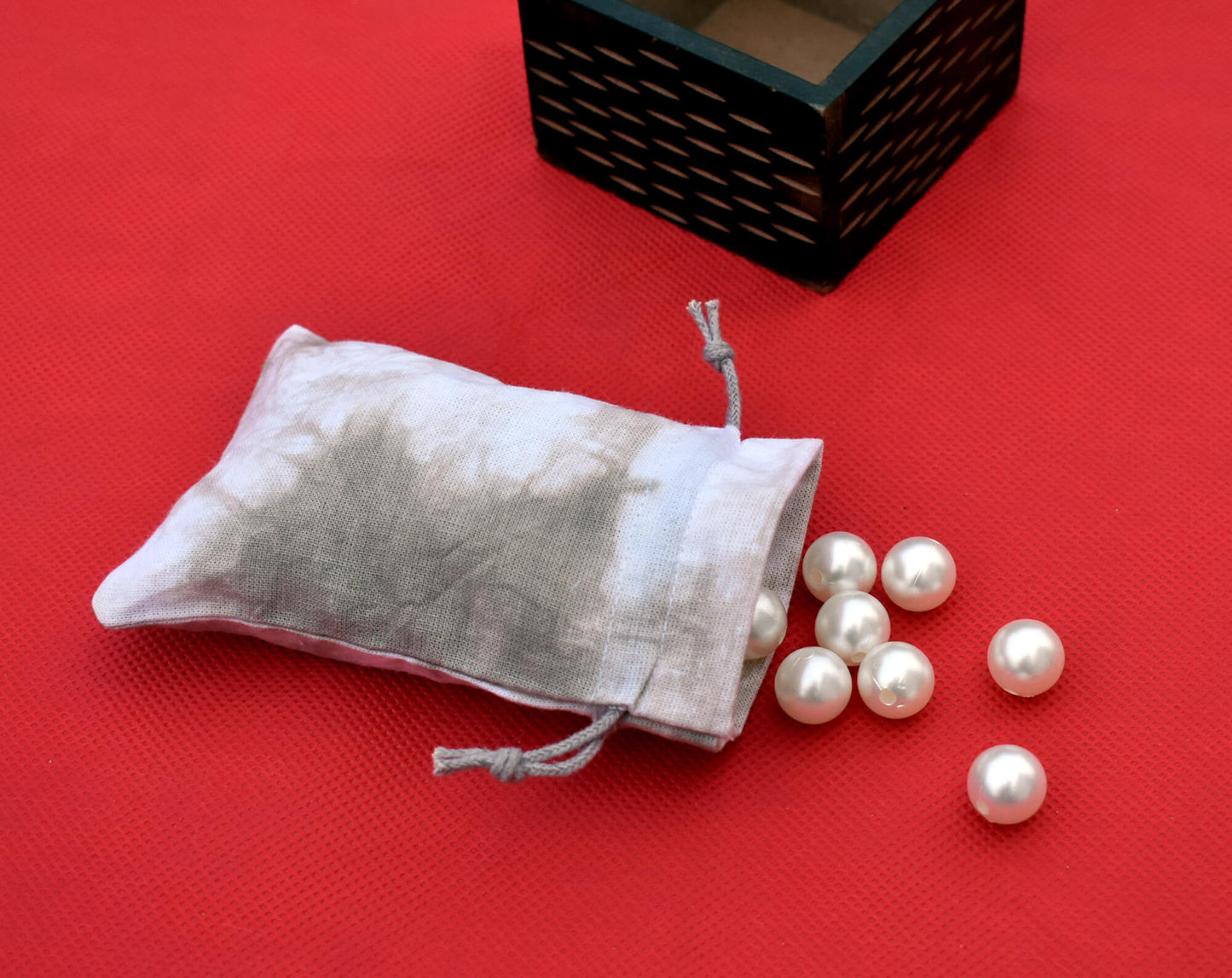 Pack of 100 - Light Lavender Gray Tie Dye Cotton Pouches With Logo