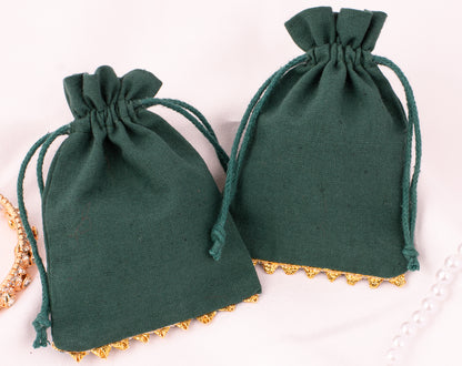100pcs Premium Cotton Designer Pouches With Custom Logo for Jewelry Packaging