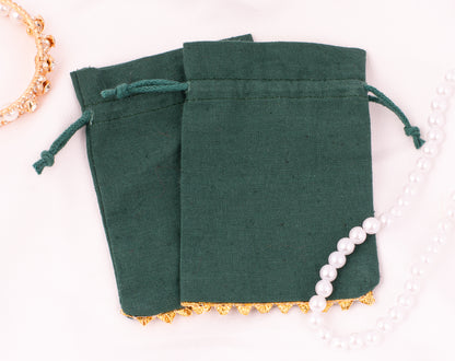 100pcs Premium Cotton Designer Pouches With Custom Logo for Jewelry Packaging