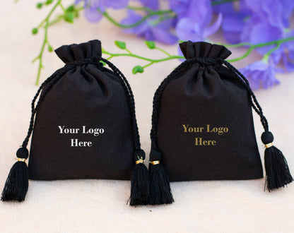 Cusotm Plain Cotton Drawstring Pouch With Logo For Jewelry Packaging