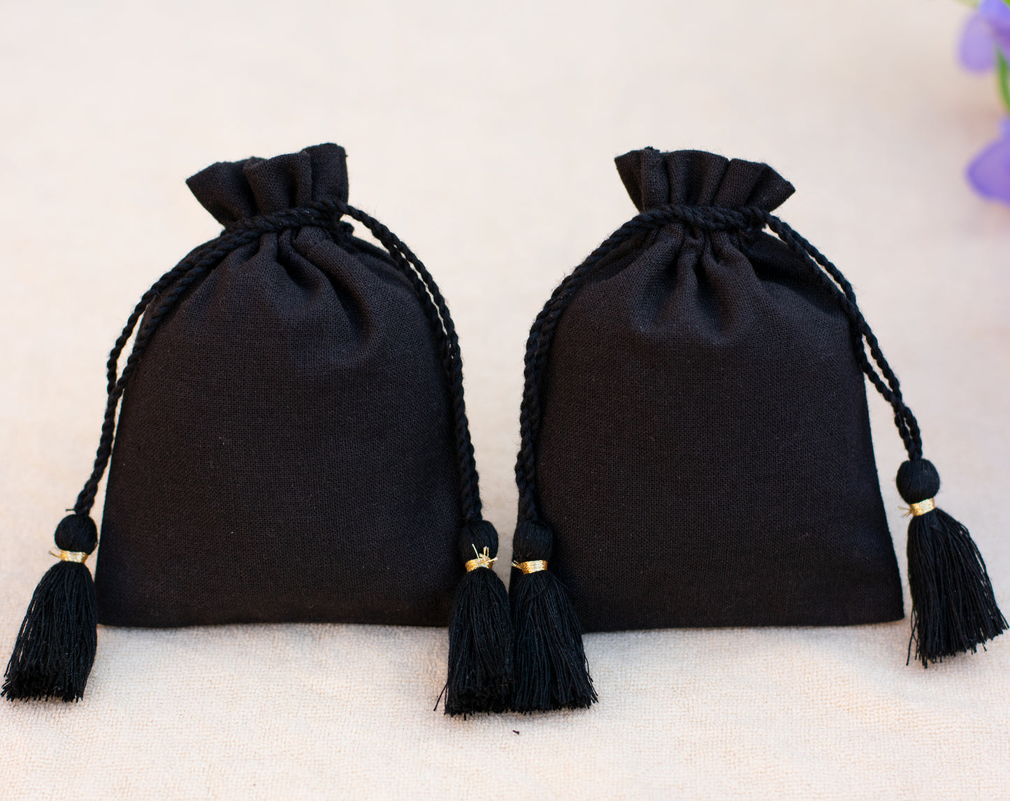 Cusotm Plain Cotton Drawstring Pouch With Logo For Jewelry Packaging