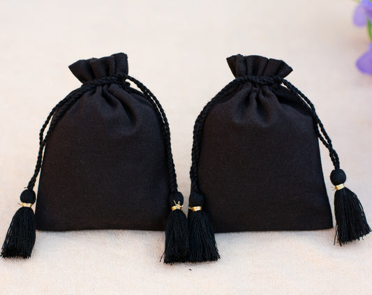 100pcs Cusotm Plain Cotton Drawstring Pouch With Logo For Jewelry Packaging