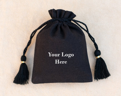 Cusotm Plain Cotton Drawstring Pouch With Logo For Jewelry Packaging