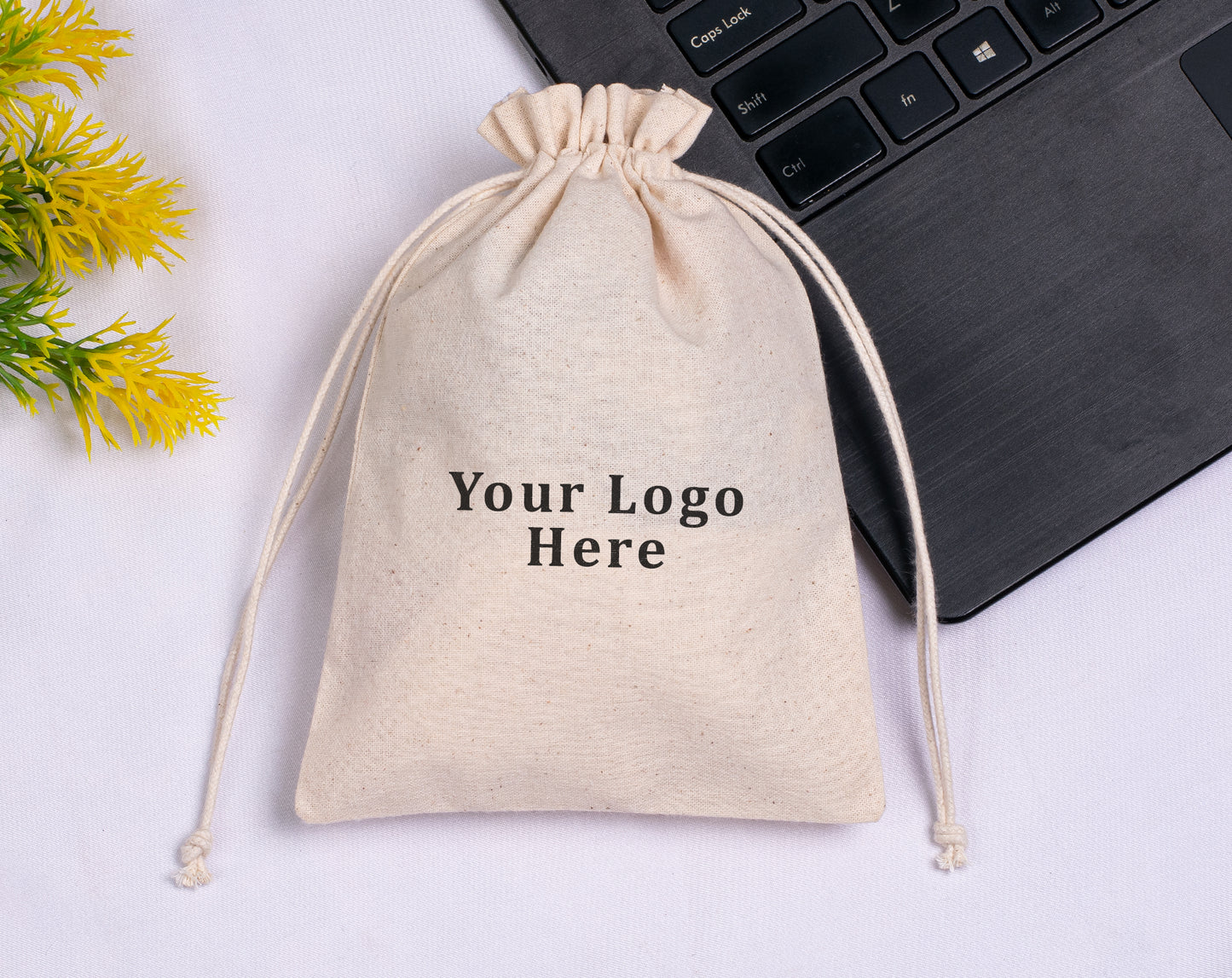 100pcs Natural Cotton Jewelry Drawstring Pouches With Logo in Wholesale & Bulk