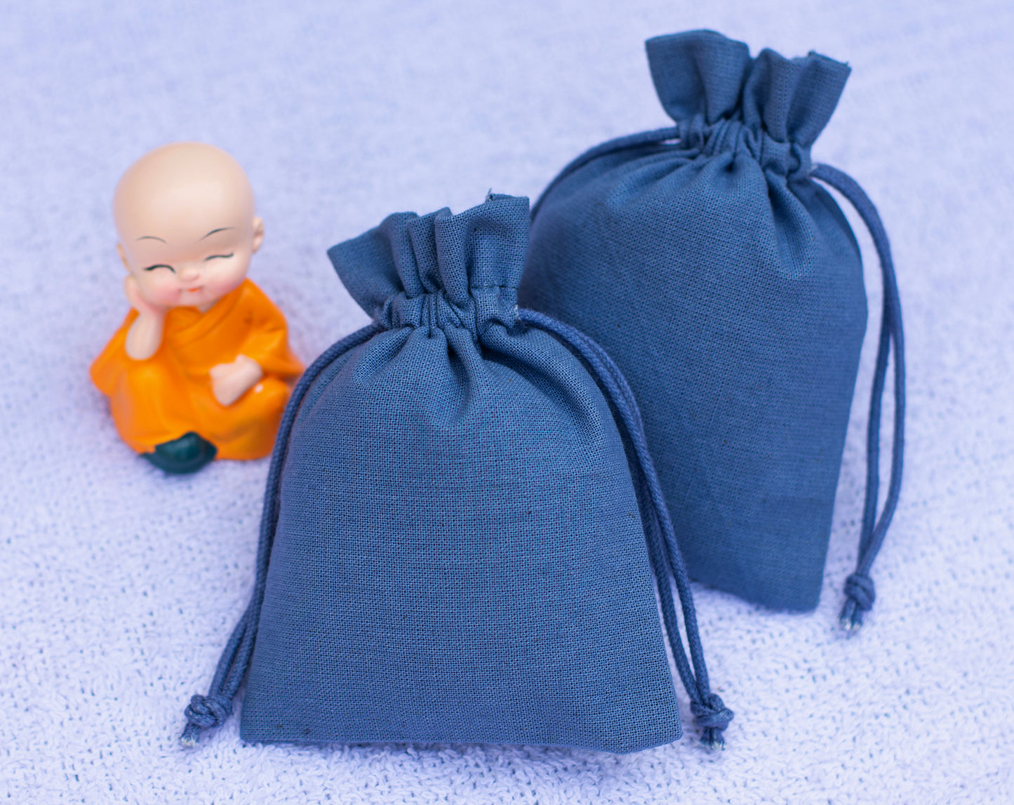100pcs Pure Cotton Jewelry Drawstring Pouches with Logo for Wholesale Orders