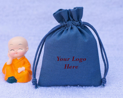 100pcs Pure Cotton Jewelry Drawstring Pouches with Logo for Wholesale Orders
