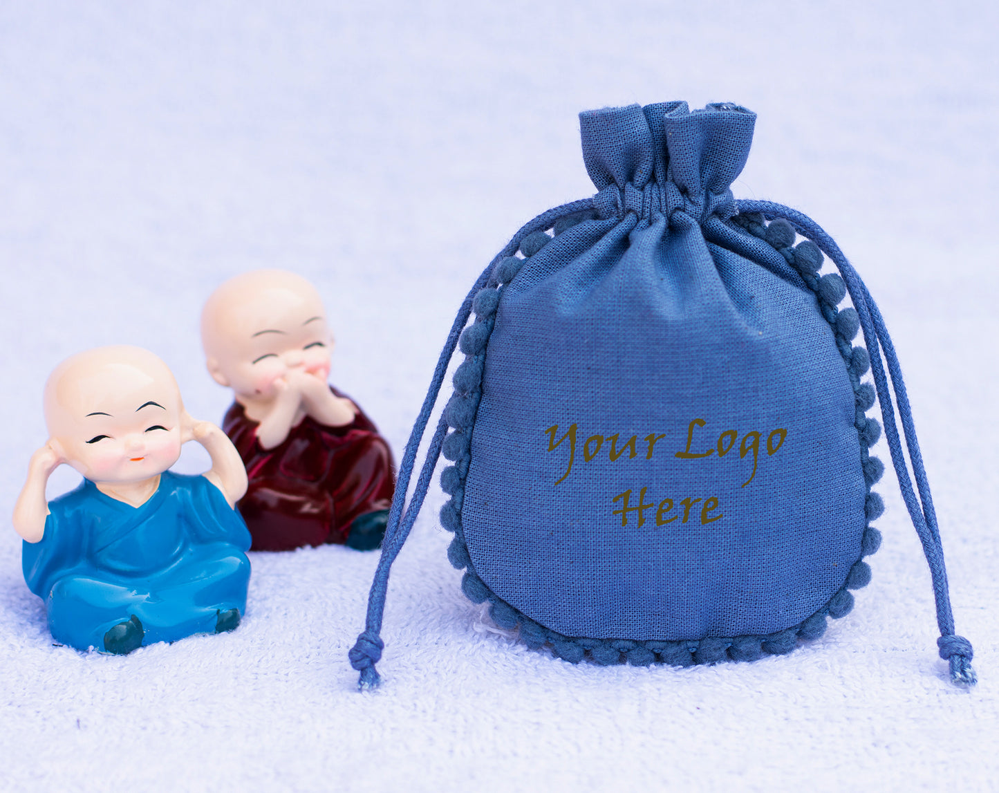 100pcs Eco-Friendly Cotton Drawstring Designer Pouch With Logo