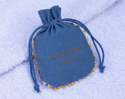 100pcs Wholesale Drawstring Designer Pouch With Logo, Wedding Favor Bags