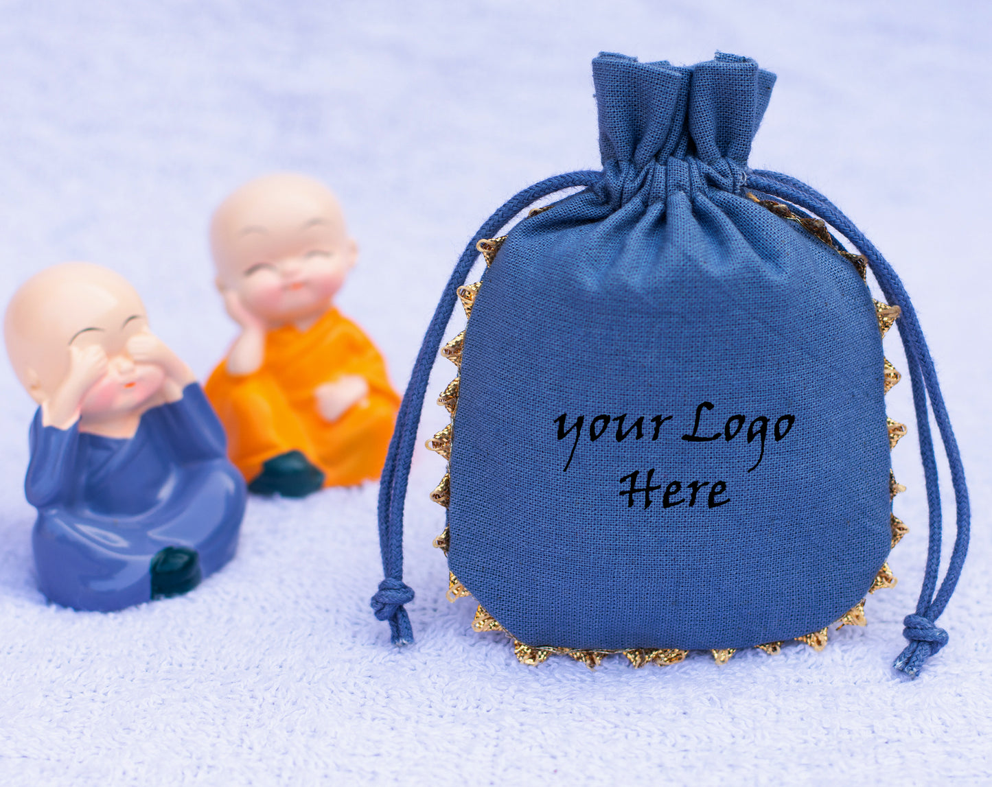 100pcs Wholesale Drawstring Designer Pouch With Logo, Wedding Favor Bags