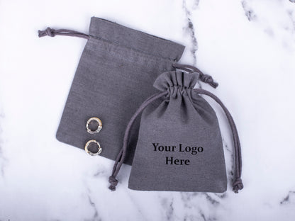 100pcs Cotton Drawstring Jewelry Pouch With Logo in Wholesale & Bulk