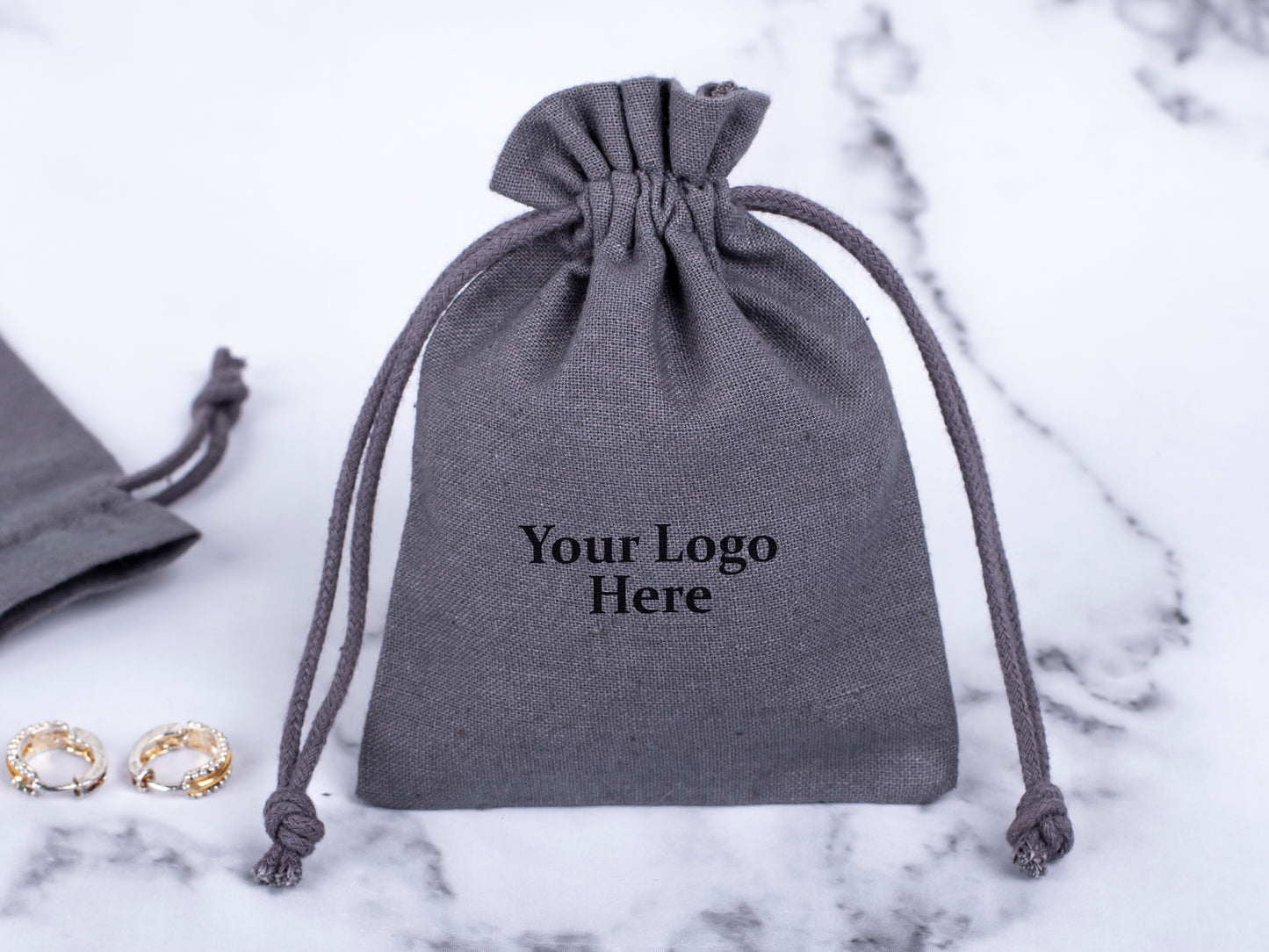 100pcs Cotton Drawstring Jewelry Pouch With Logo in Wholesale & Bulk