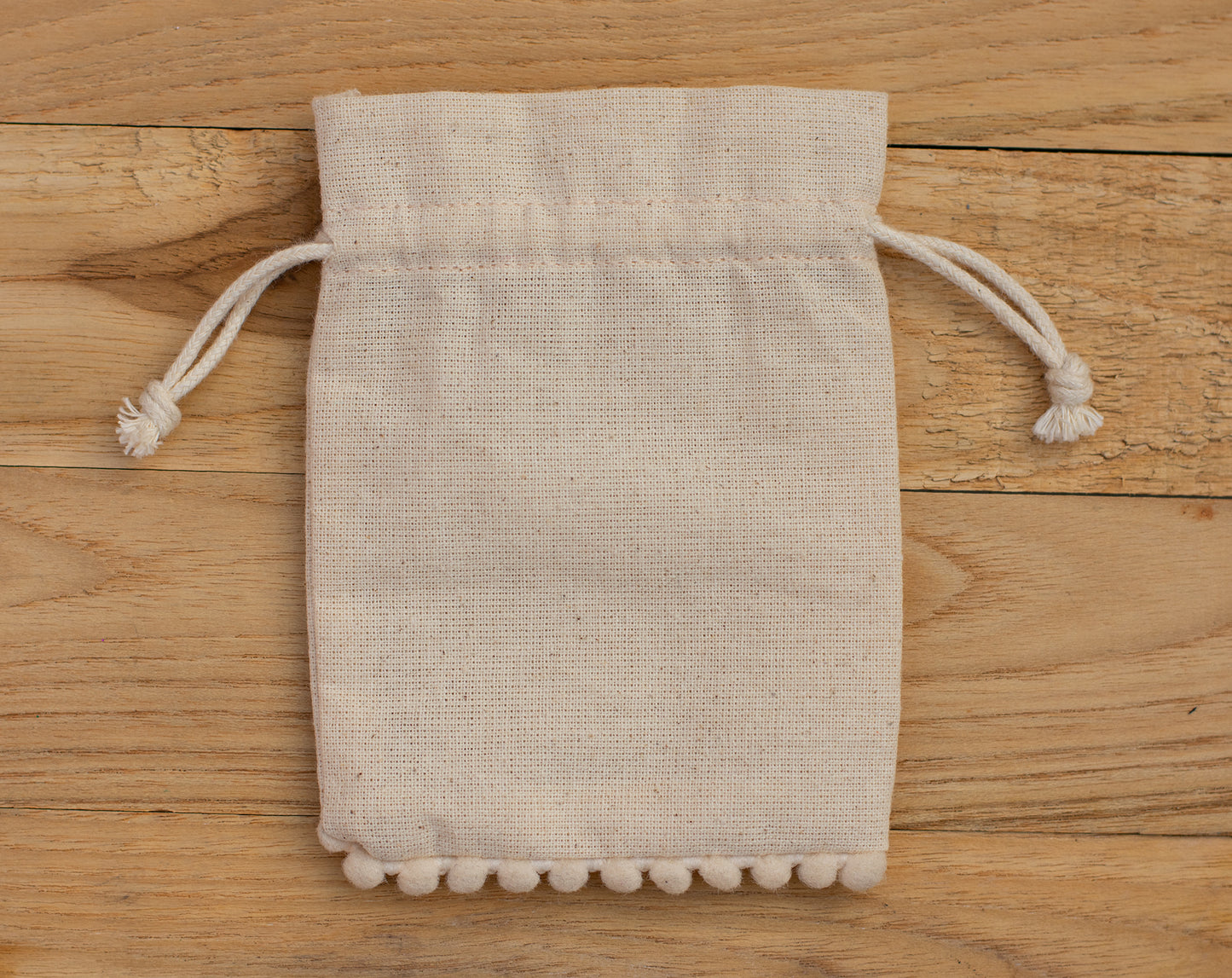 100pcs Natural Cotton Designer Drawstring Pouches With Logo for Jewelry Packaging