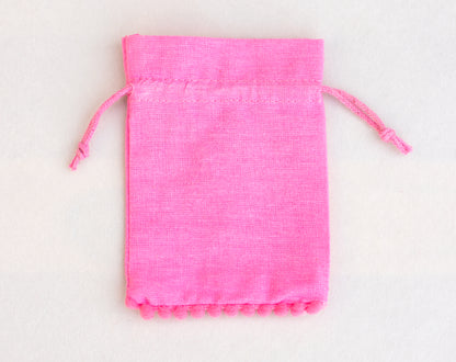 100pcs Light Pink Designer Cotton Drawstring Pouch With Logo, Eco Friendly Packaging