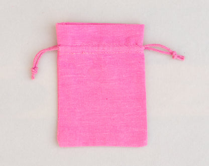 100pcs - Light Pink Cotton Drawstring Jewelry Pouch With Logo in Wholesale & Bulk
