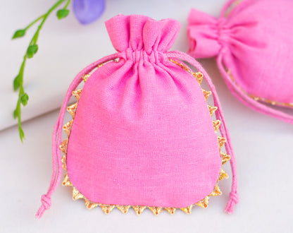 100pcs Round Organic Drawstring Designer Pouches With Logo Wholesale
