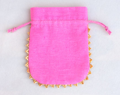100pcs Round Organic Drawstring Designer Pouches With Logo Wholesale