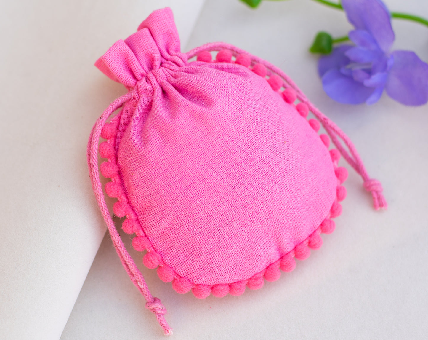 100pcs Custom Cotton Drawstring Designer Pouch With Logo in Wholesale