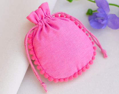 100pcs Custom Cotton Drawstring Designer Pouch With Logo in Wholesale