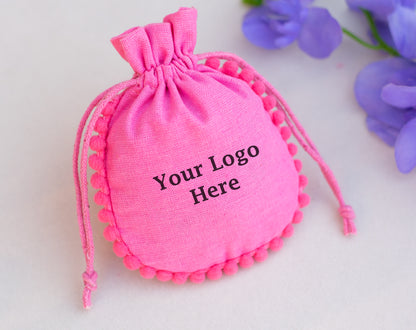 100pcs Custom Cotton Drawstring Designer Pouch With Logo in Wholesale