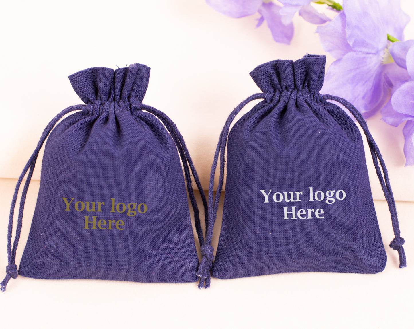 100pcs Organic Cotton Drawstring Bags in Bulk