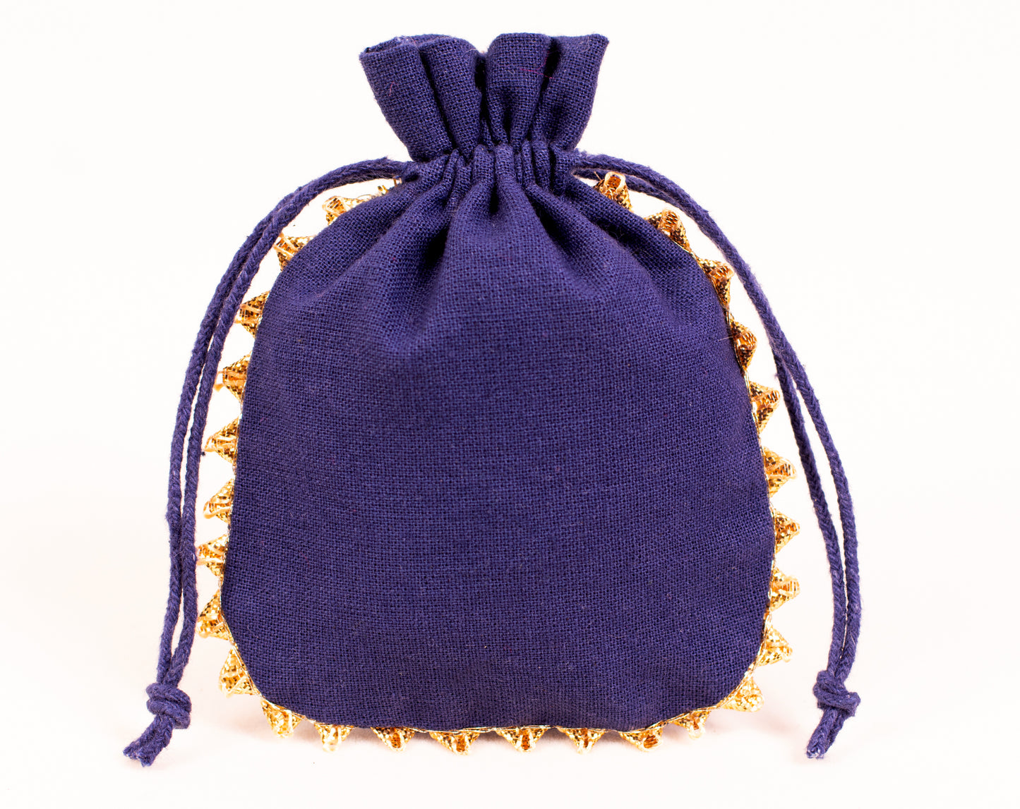 100pcs Round Blue Drawstring Designer Cotton Pouch With Custom Logo