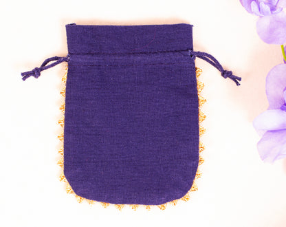 100pcs Round Blue Drawstring Designer Cotton Pouch With Custom Logo
